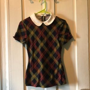 Plaid Peter Pan collar top from Unique vintage